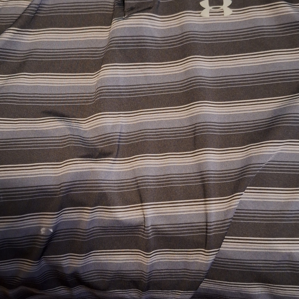Under Armour Gray Striped Polo Shirt